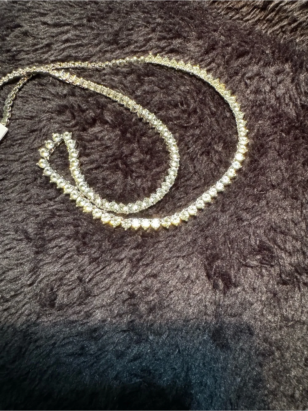 BLING! Sterling Silver White Sapphire necklace adjustable 16”-18”